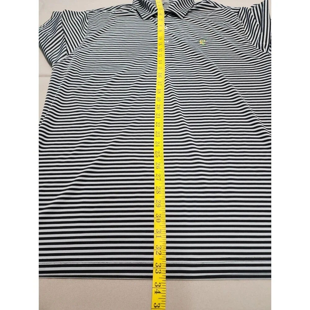 Fennec Men's Golf Polo Shirt Grey with Black with Stripes Size XL